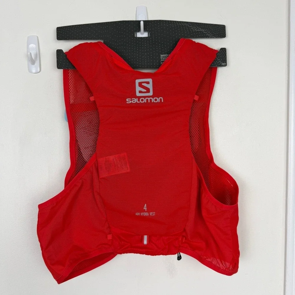 NEW Salomon ADV Hydra Vest 4 Hydration Running w/ 2 500ml Flasks Red Unisex L